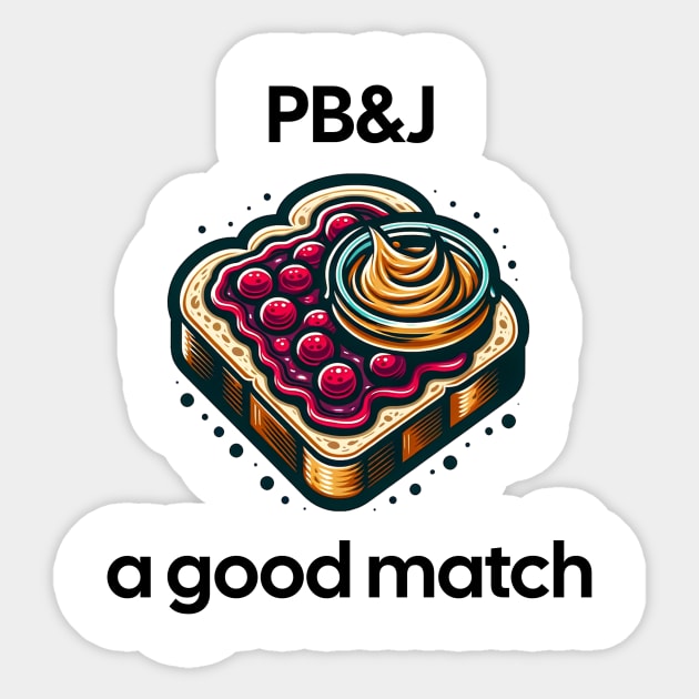 Peanut Butter And Jelly Vintage Retro Food Toast Kawaii Yummy Sticker by Flowering Away